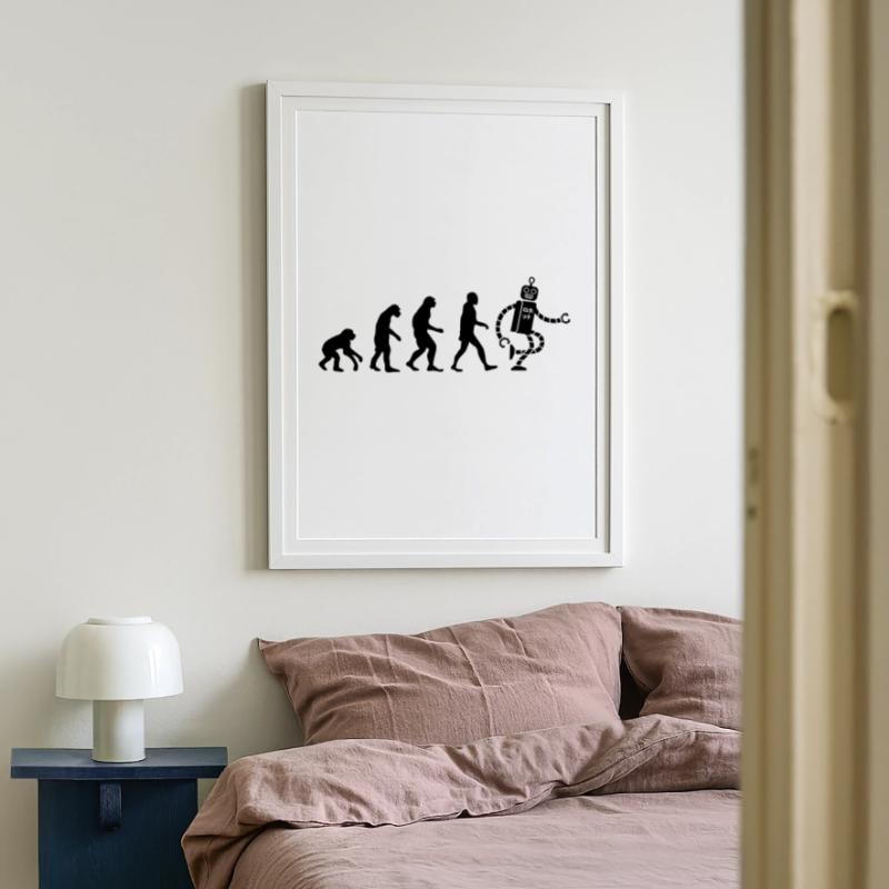 evolution robot Gerahmtes Poster (49 × 69 cm)