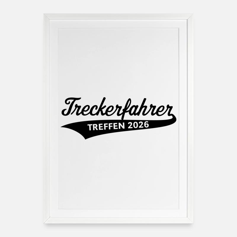 Treckerfahrer – Treffen 2026 (Trecker Traktor / B) - Gerahmtes Poster (49 × 69 cm) - Weiß