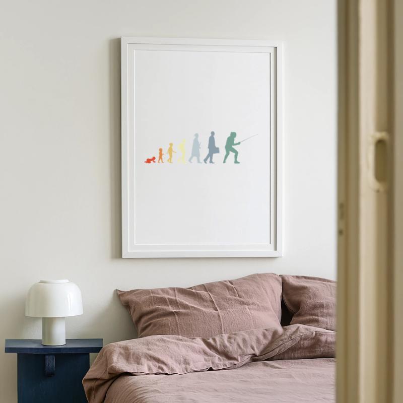 Fechter Evolution Gerahmtes Poster (49 × 69 cm)