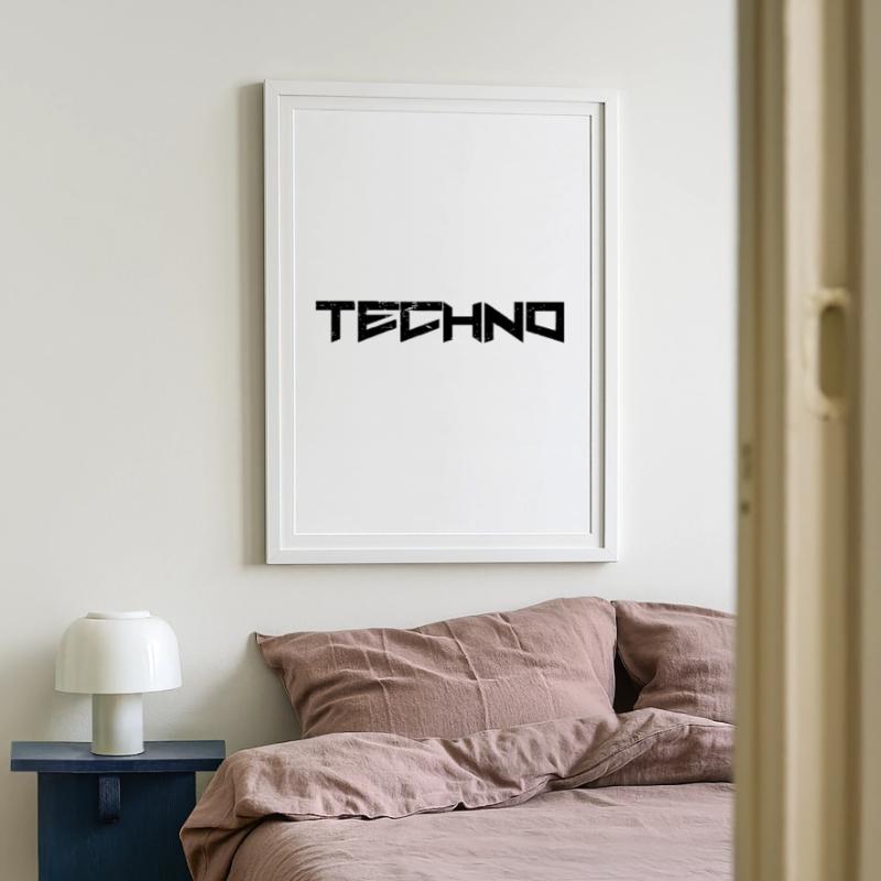 Techno Framed poster (49 × 69 cm)