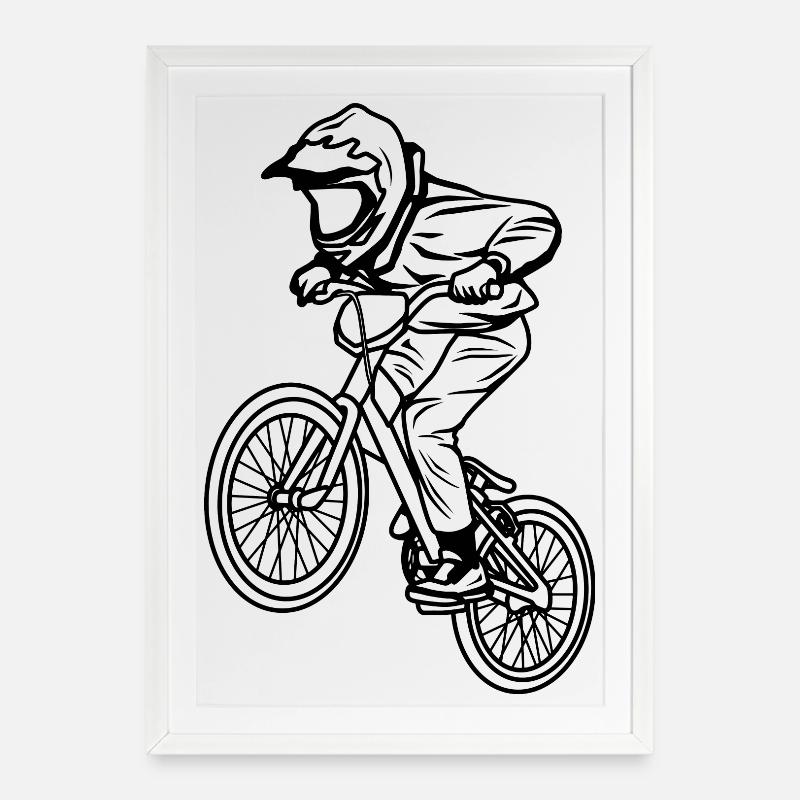 BMX Boy - Framed poster (49 × 69 cm) - white