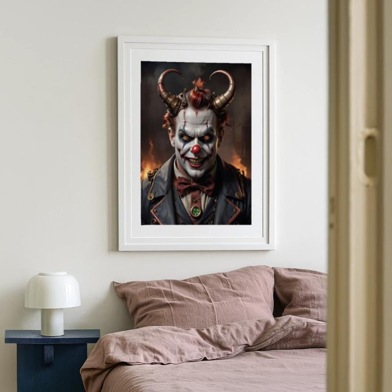 Steampunk Devil Clown Framed poster (49 × 69 cm)