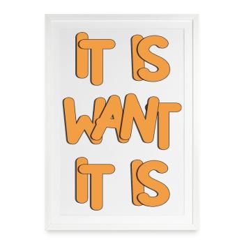 Ausdrucksstarkes, mutiges Typografie-Design - Gerahmtes Poster (49 × 69 cm) - Weiß - Vorne