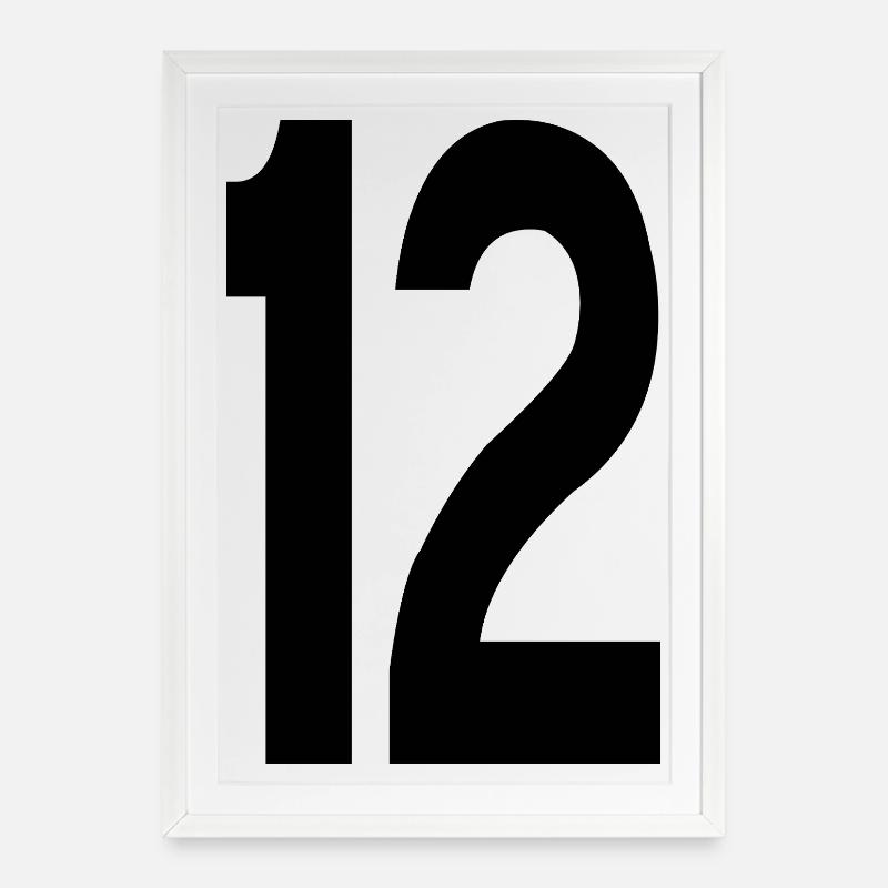 12 Numbers - Framed poster (49 × 69 cm) - white