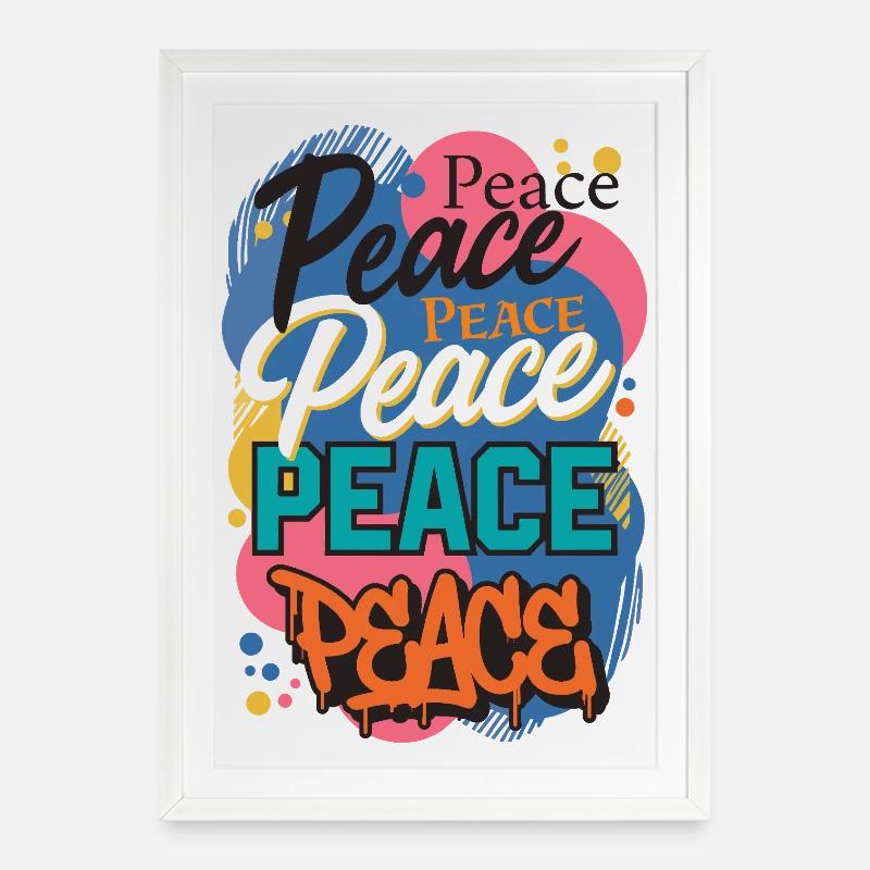 Peace as graffiti - Framed poster (49 × 69 cm) - white