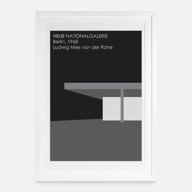 Modern Architecture: National Gallery - Framed poster (49 × 69 cm) - white