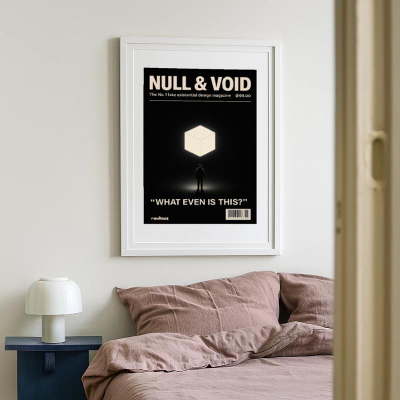 Existence Cube Zero Emptiness What Is It Anyway Framed poster (49 × 69 cm)