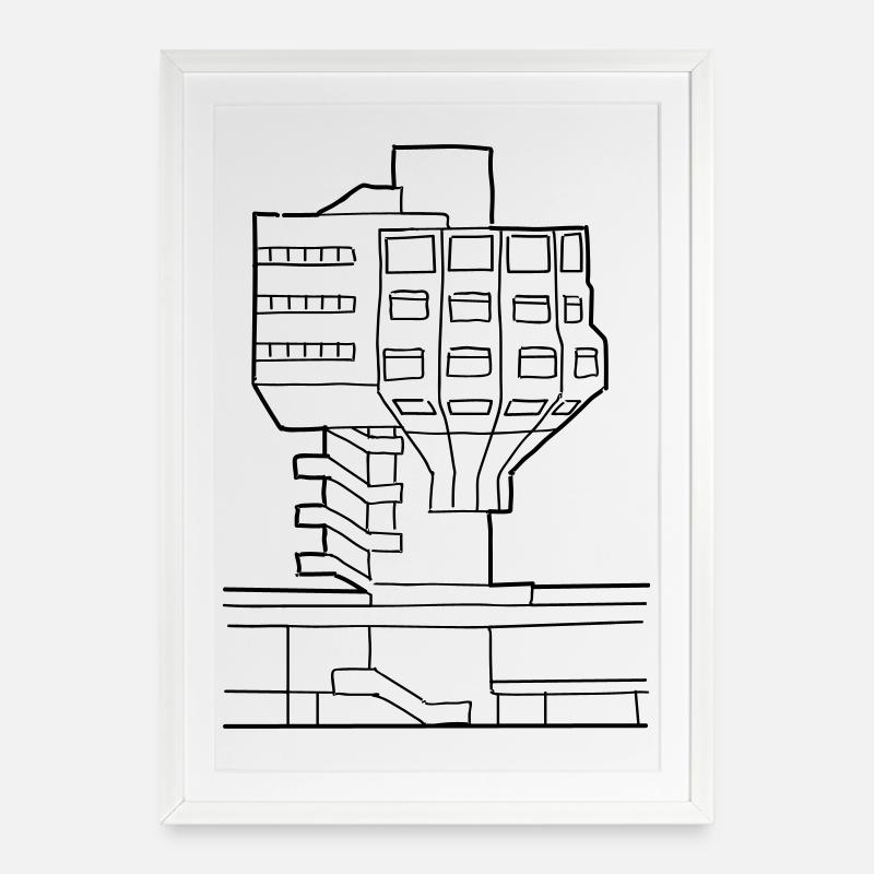 Bierpinsel à Steglitz - Affiche encadrée (49 × 69 cm) - blanc