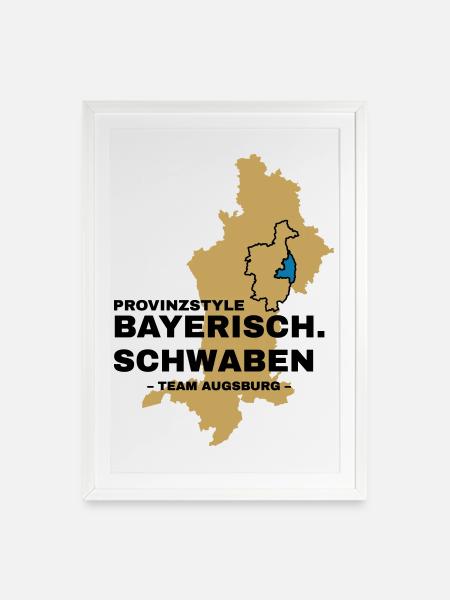 Schwaben | AUGSBURG - Gerahmtes Poster (49 × 69 cm) - Weiß