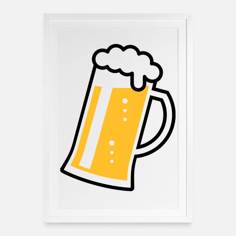 Maßkrug (bière / chope / verre à bière / R /// 2C) - Affiche encadrée (49 × 69 cm) - blanc