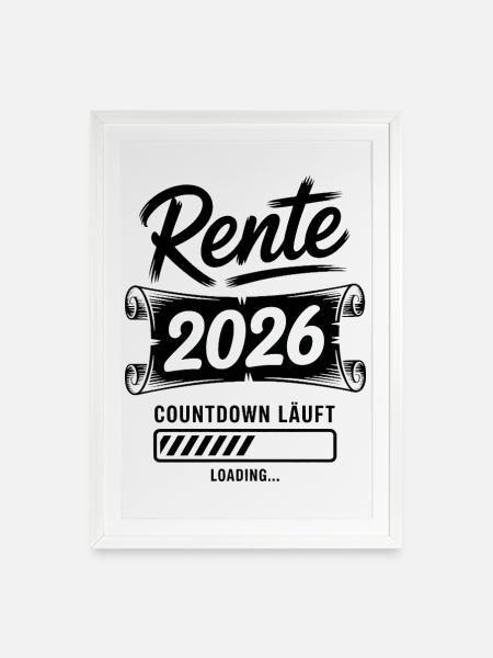 Rente Countdown 2026 - Gerahmtes Poster (49 × 69 cm) - Weiß
