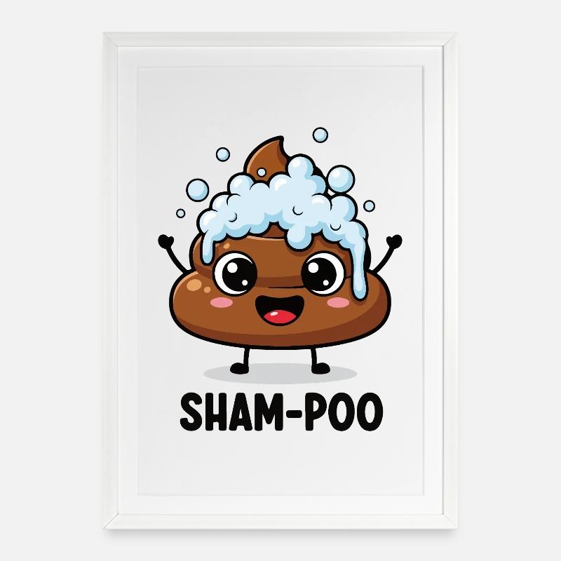 Foamy Poo Party - Framed poster (49 × 69 cm) - white