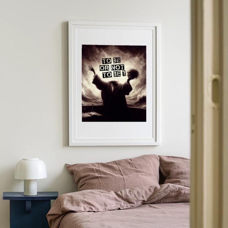 Sein oder nicht sein? Gerahmtes Poster (49 × 69 cm)