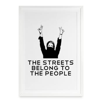 Idée de cadeau AntiFa pour les antifascistes - Affiche encadrée (49 × 69 cm) - blanc - Devant