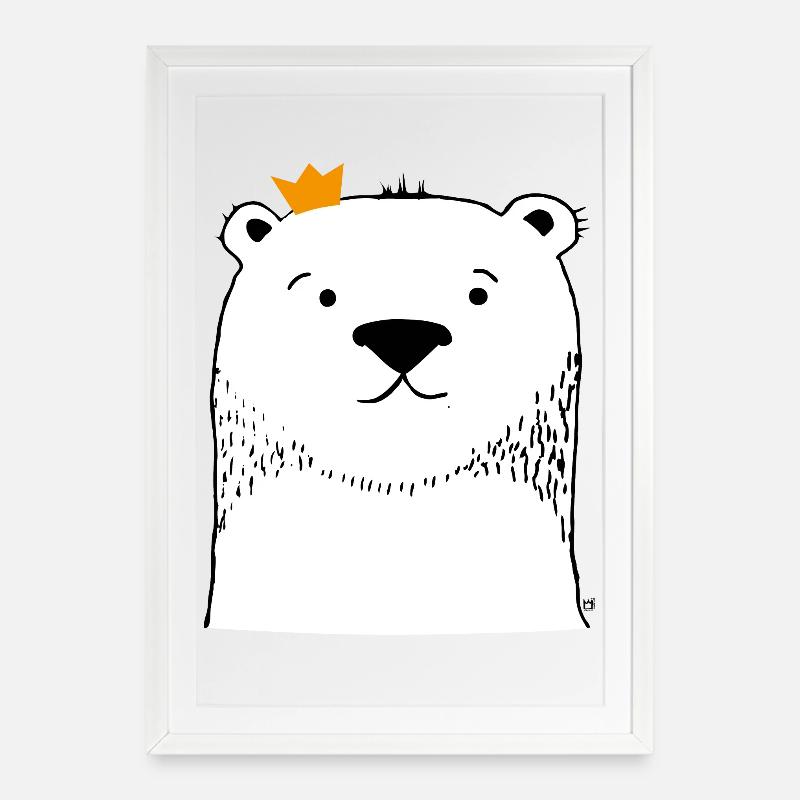 Theodore Polar Bear - Framed poster (49 × 69 cm) - white