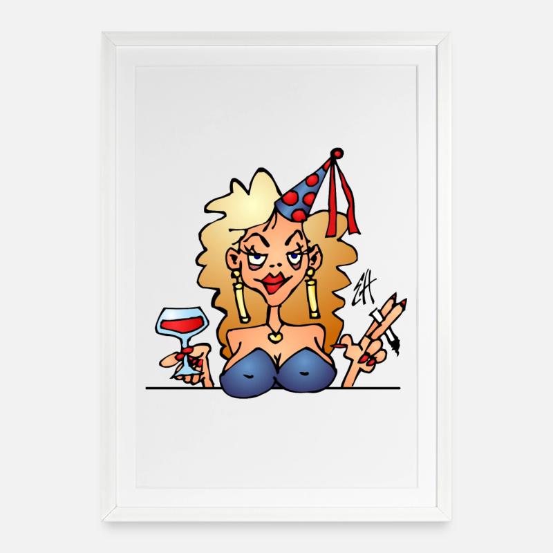 anniversaire - Affiche encadrée (49 × 69 cm) - blanc