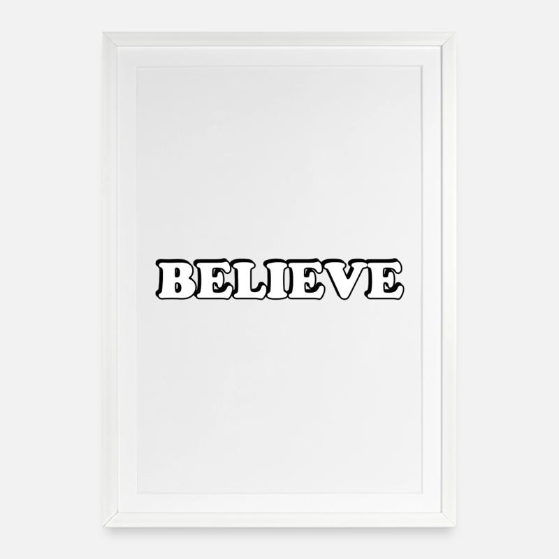 Glauben - Gerahmtes Poster (49 × 69 cm) - Weiß