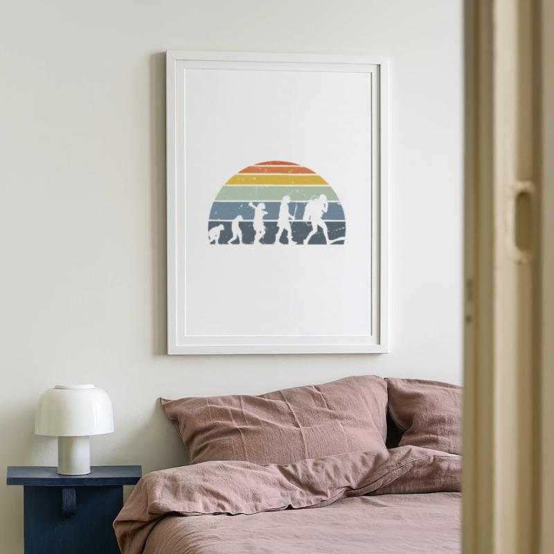 Evolution de la conception de la silhouette de l’humanité Affiche encadrée (49 × 69 cm)