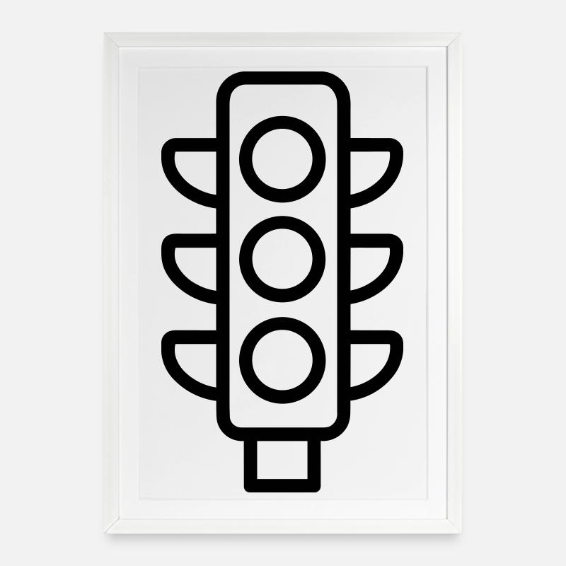 Ampel - Gerahmtes Poster (49 × 69 cm) - Weiß