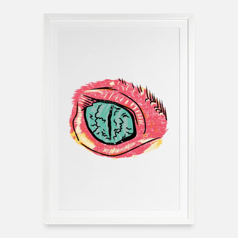 Bindehautentzündung im Pop-Art-Stil - Gerahmtes Poster (49 × 69 cm) - Weiß