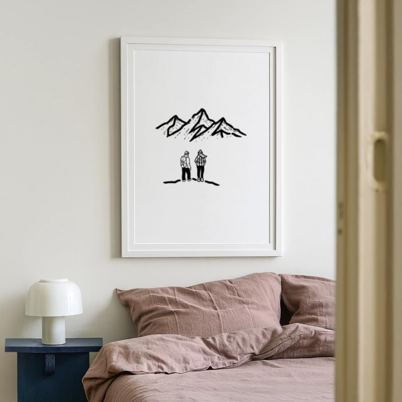 Summit path: Mountaineering duo Framed poster (49 × 69 cm)
