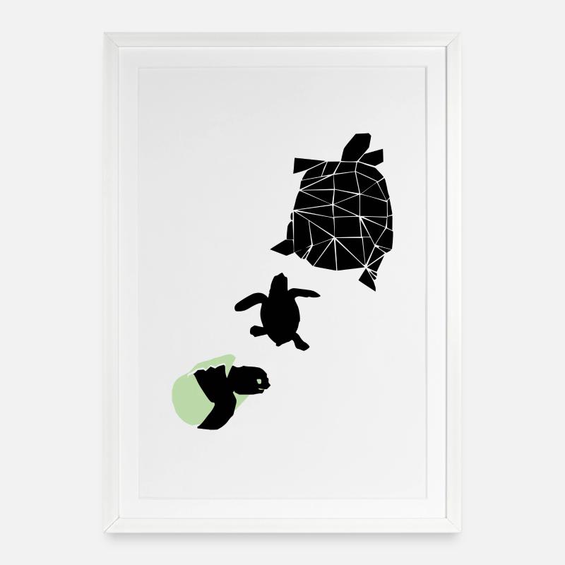 Turtle - Framed poster (49 × 69 cm) - white
