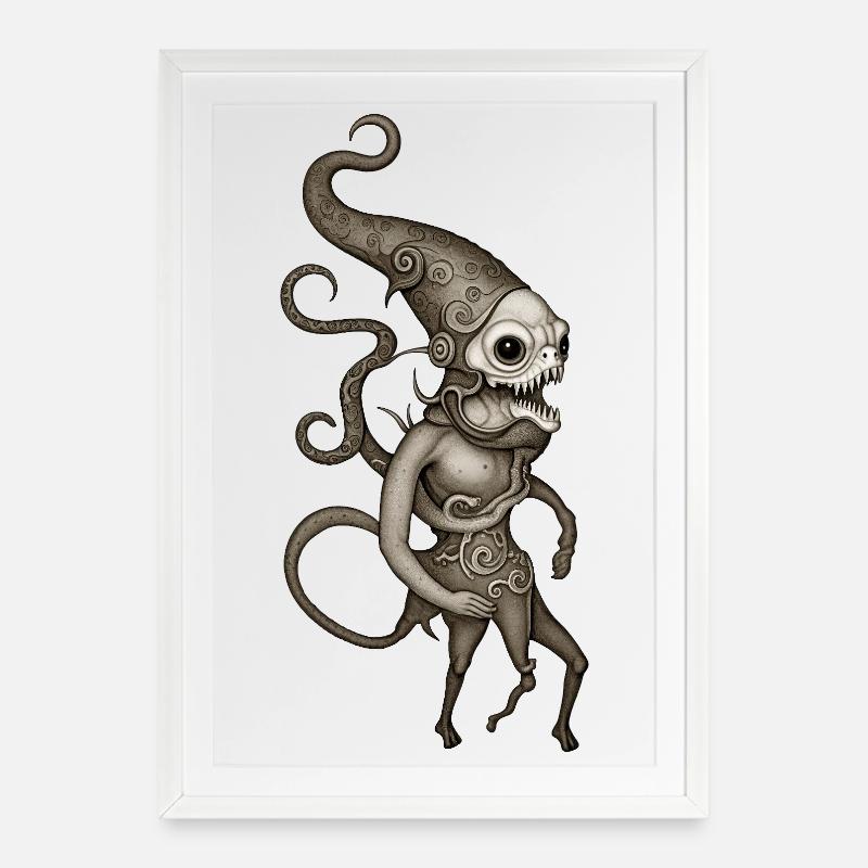 BUG #5 – dunkle Hölle - Gerahmtes Poster (49 × 69 cm) - Weiß