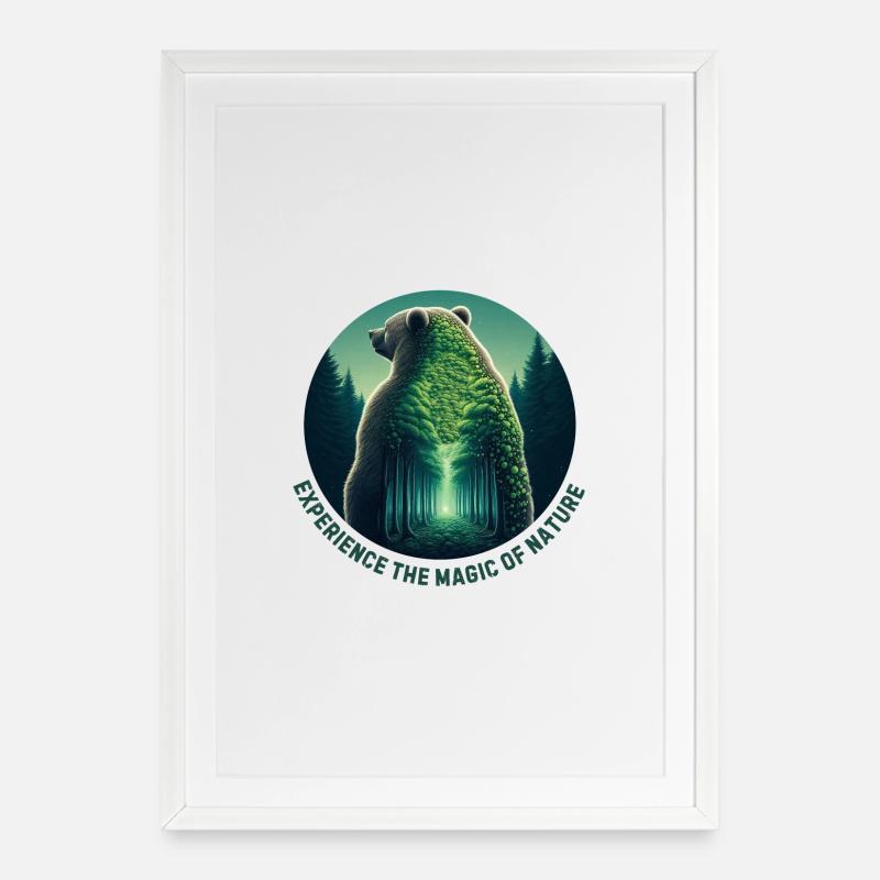Ours - Affiche encadrée (49 × 69 cm) - blanc