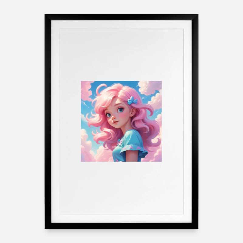 Girl - Gerahmtes Poster (49 × 69 cm) - Schwarz