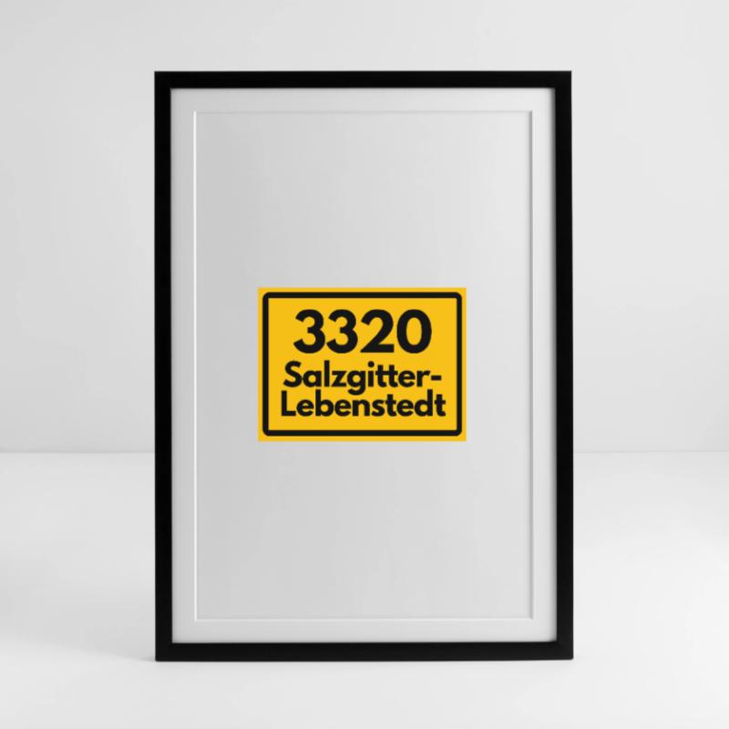 OLD POSTCODE POSTCODE RETRO 3320 SALZGITTER Framed poster (49 × 69 cm)