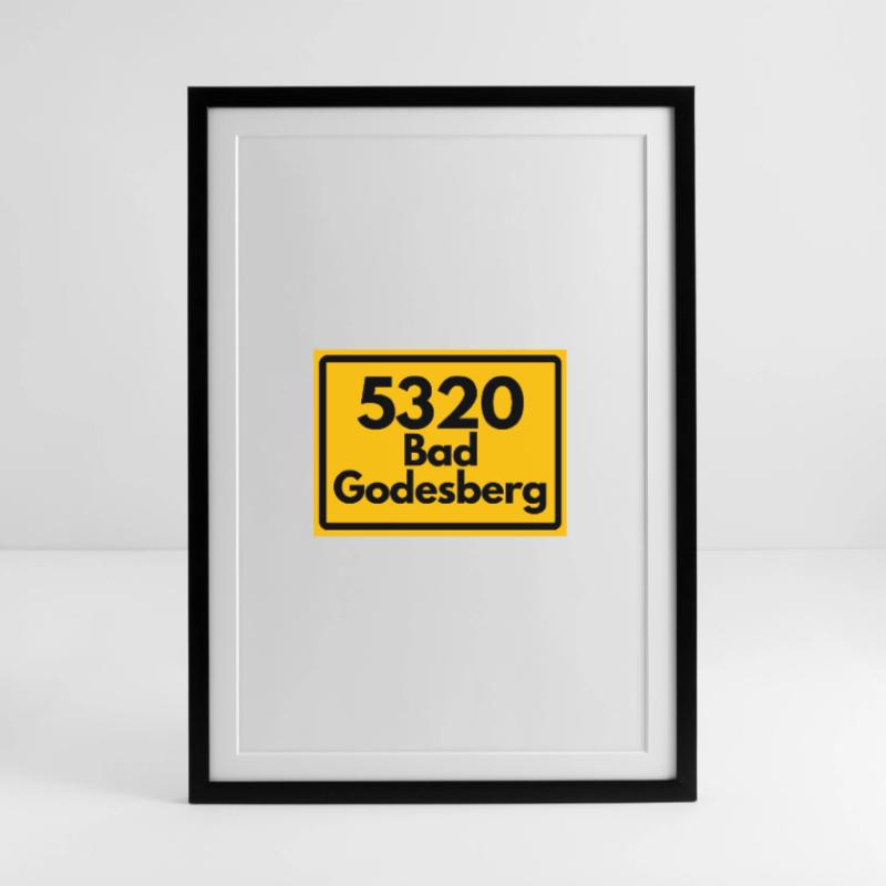 OLD POSTCODE POSTCODE RETRO 5320 Bad Godesberg NRW Framed poster (49 × 69 cm)