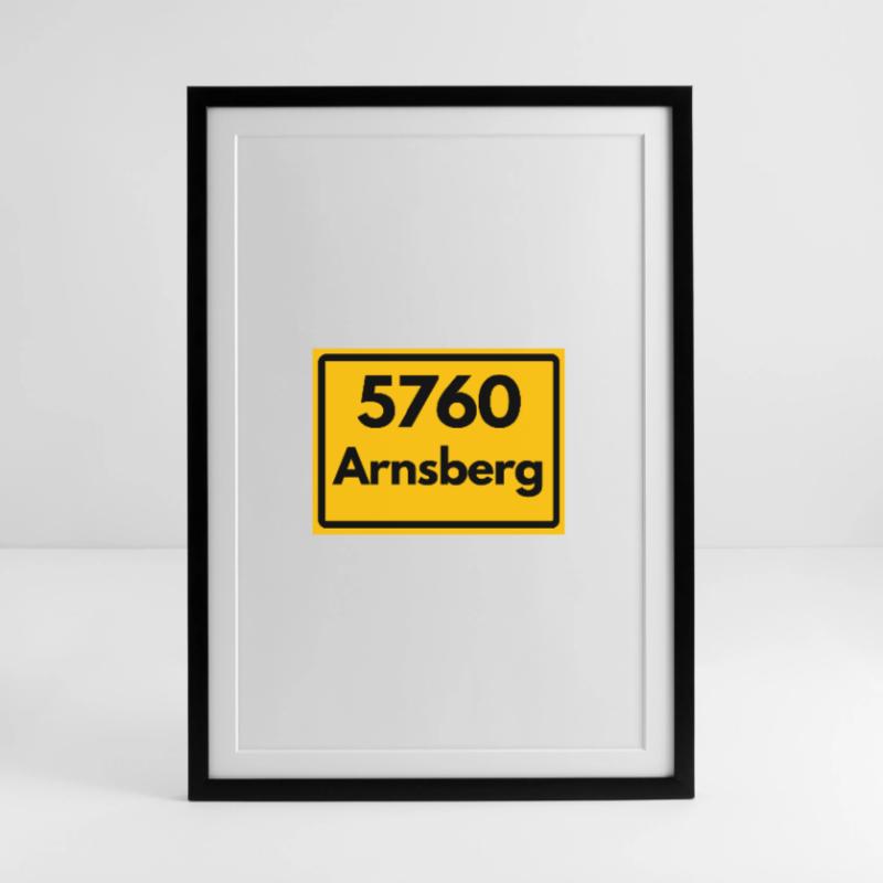 OLD POSTCODE POSTCODE RETRO 5760 ARNSBERG Framed poster (49 × 69 cm)