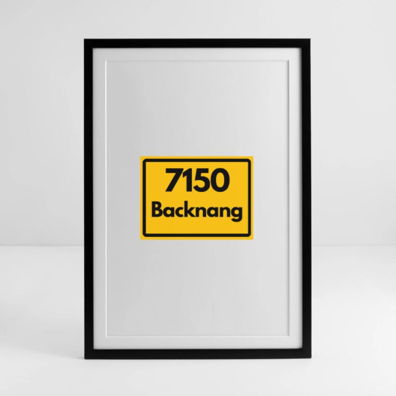 OLD POSTCODE POSTCODE RETRO 7150 BACKNANG HEIMAT Framed poster (49 × 69 cm)