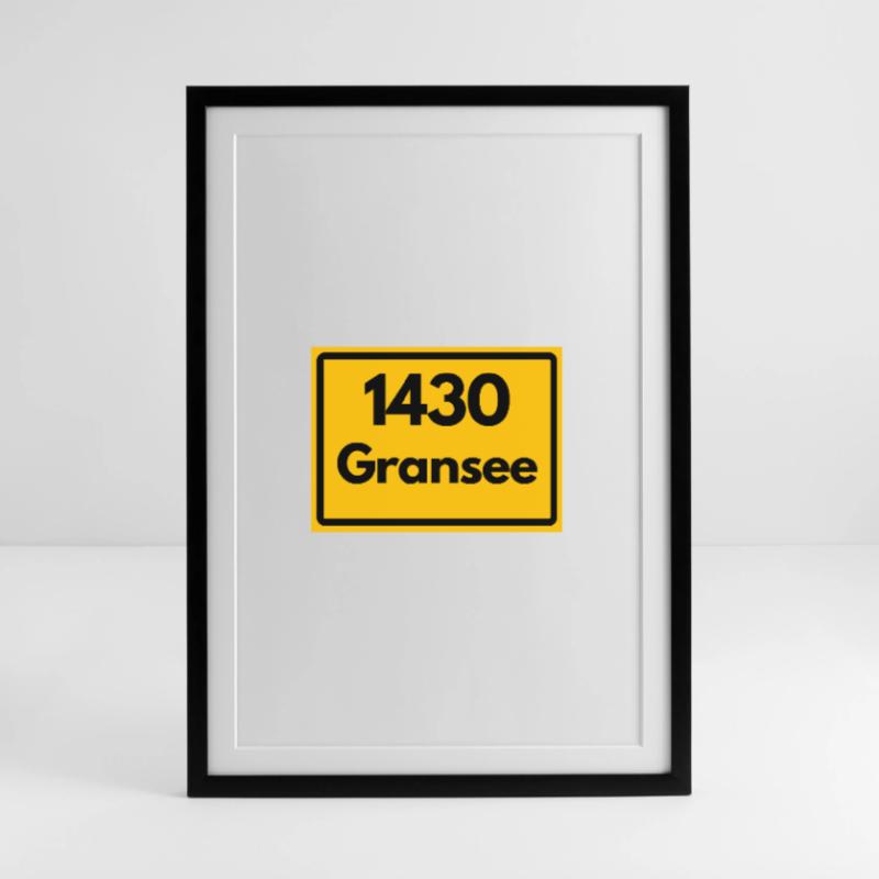 OLD POSTCODE POSTCODE RETRO 1430 GRANSEE HEIMAT Framed poster (49 × 69 cm)