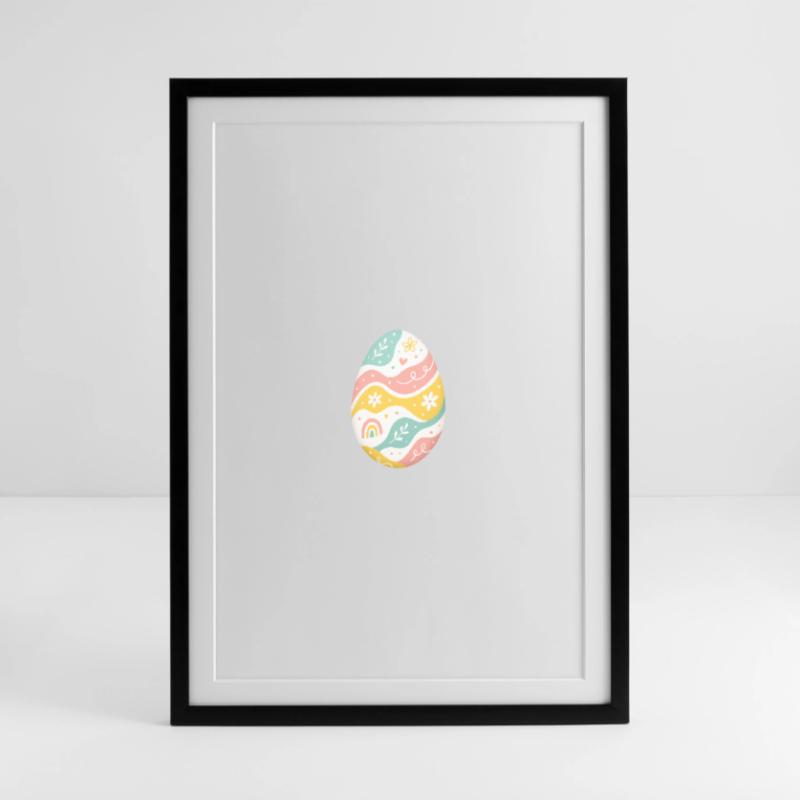 Pastel Easter Egg Pattern Framed poster (49 × 69 cm)