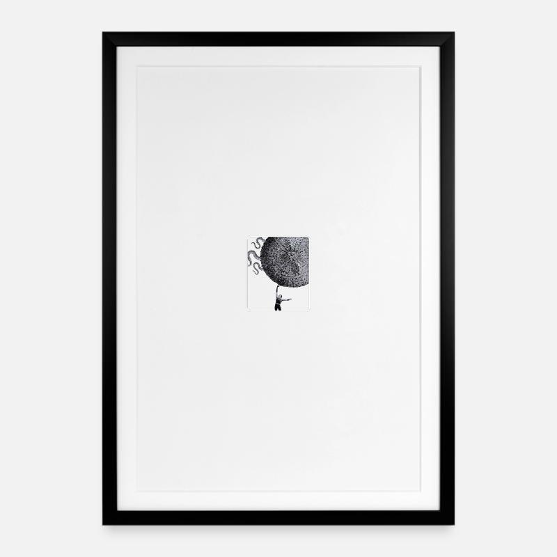 lift it up - Gerahmtes Poster (49 × 69 cm) - Schwarz