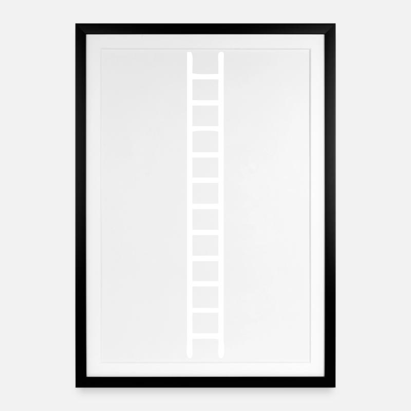Eine unendliche Leiter - Gerahmtes Poster (49 × 69 cm) - Schwarz
