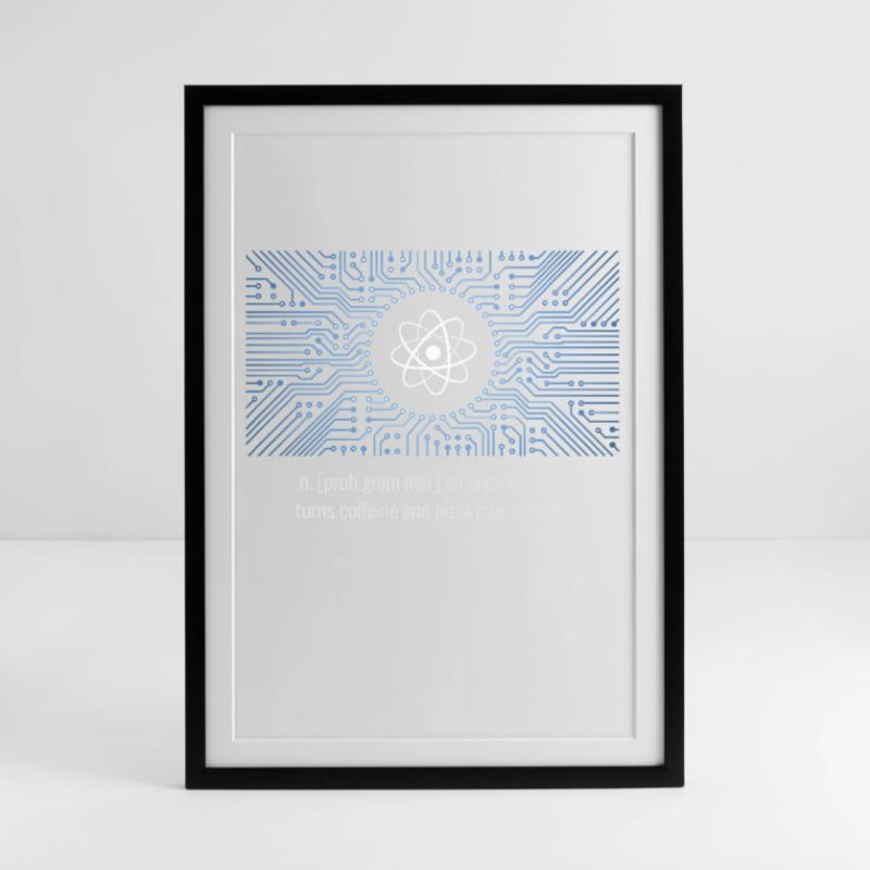 nerd programmierer urknall platine CPU pc code LOL Gerahmtes Poster (49 × 69 cm)