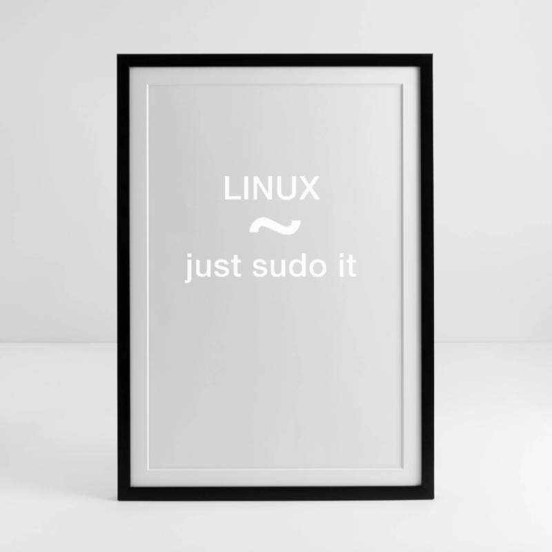 just sudo it pc programmierer nerd code löschen un Gerahmtes Poster (49 × 69 cm)