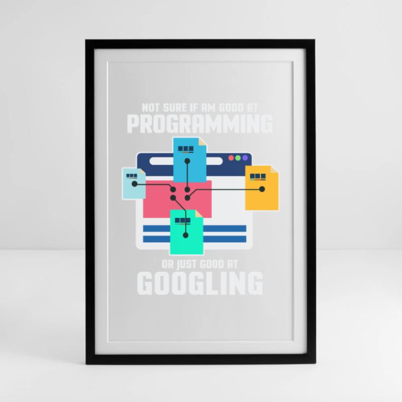 Programmierer Programmieren IT Computer Geschenk Gerahmtes Poster (49 × 69 cm)