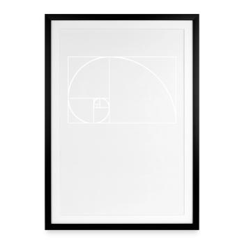 Fibonacci Folge Witziges Nerd für Mathe Fans - Gerahmtes Poster (49 × 69 cm) - Schwarz - Vorne