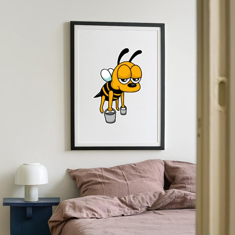 Worker bee - design Framed poster (49 × 69 cm)