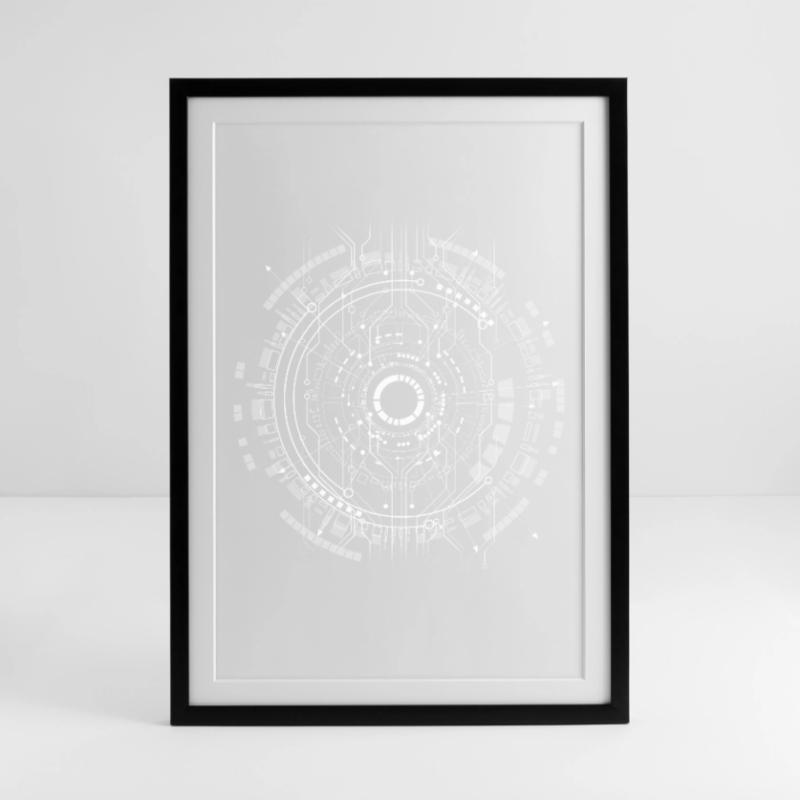 computer c-base stern space cpu nerd pc coder star Framed poster (49 × 69 cm)