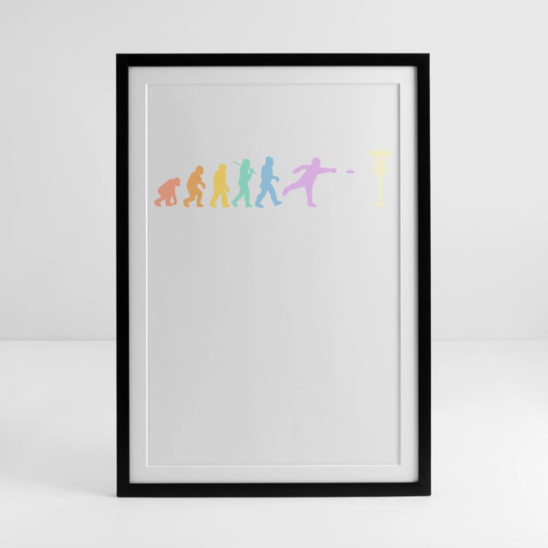 Disc Golf Evolution Disc Golf Disc Golfer Framed poster (49 × 69 cm)