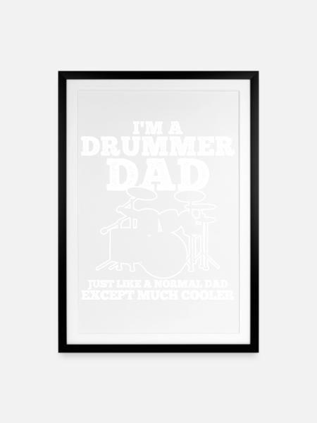 Schlagzeuger Schlagzeug - Gerahmtes Poster (49 × 69 cm) - Schwarz