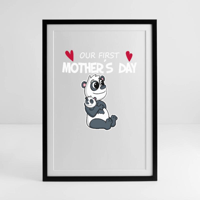 Muttertag - erster Muttertag Geschenk Gerahmtes Poster (49 × 69 cm)
