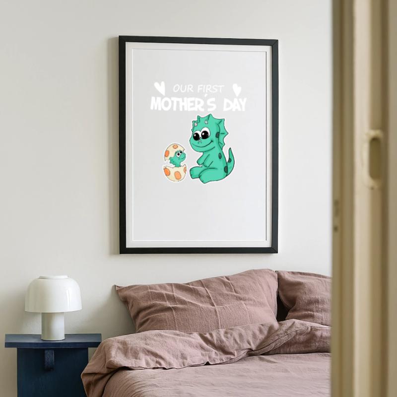 Muttertag - erster Muttertag Geschenk Gerahmtes Poster (49 × 69 cm)