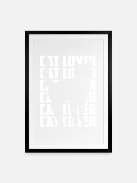 Katzenliebhaber - Gerahmtes Poster (49 × 69 cm) - Schwarz