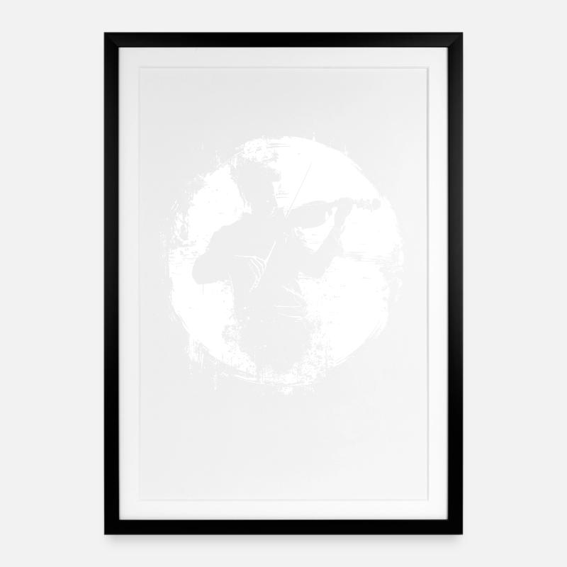 Violinist Grafik - Gerahmtes Poster (49 × 69 cm) - Schwarz