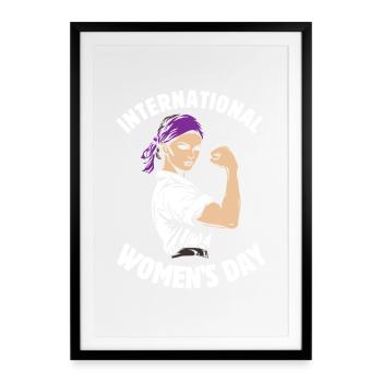 Journée internationale de la femme - Cadeau - Affiche encadrée (49 × 69 cm) - noir - Devant